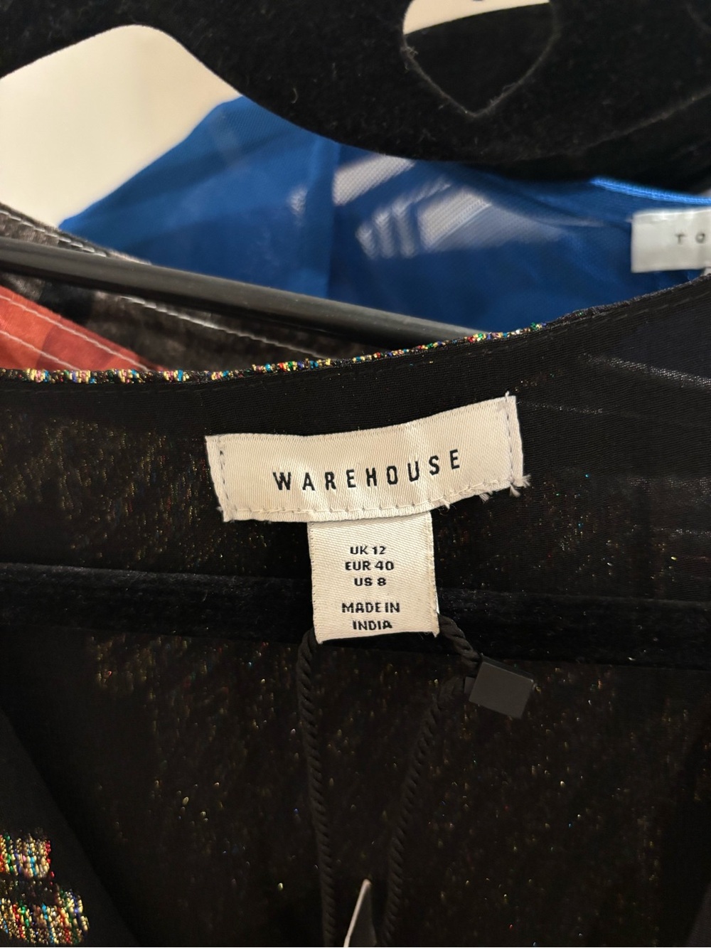 Warehouse Metallic Jacquard Plunge Neck Midi - Picture 9 of 11